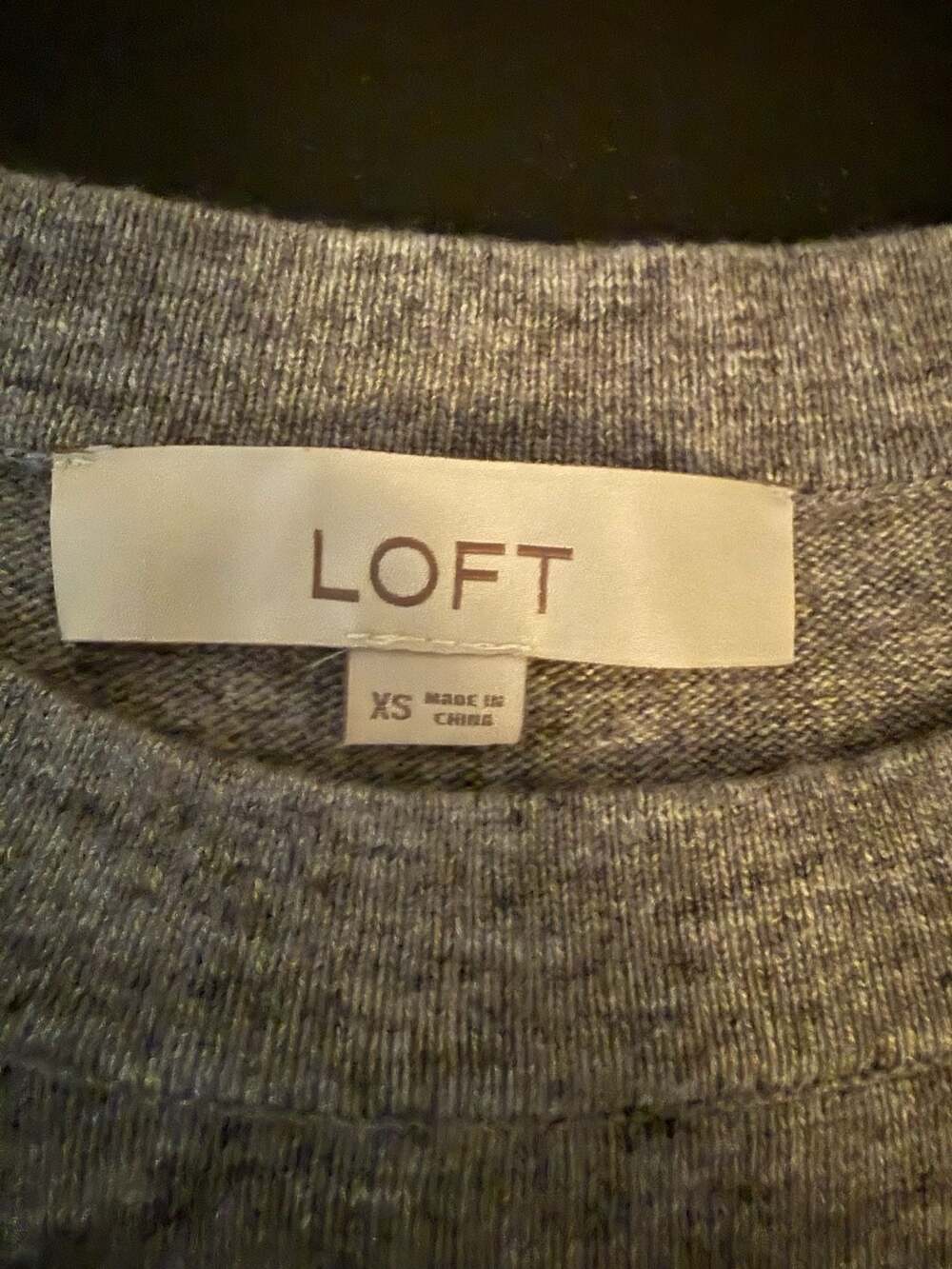 LOFT Gray Marled Tie-Cuff Crewneck Pullover Sweater-XS - Picture 3 of 6